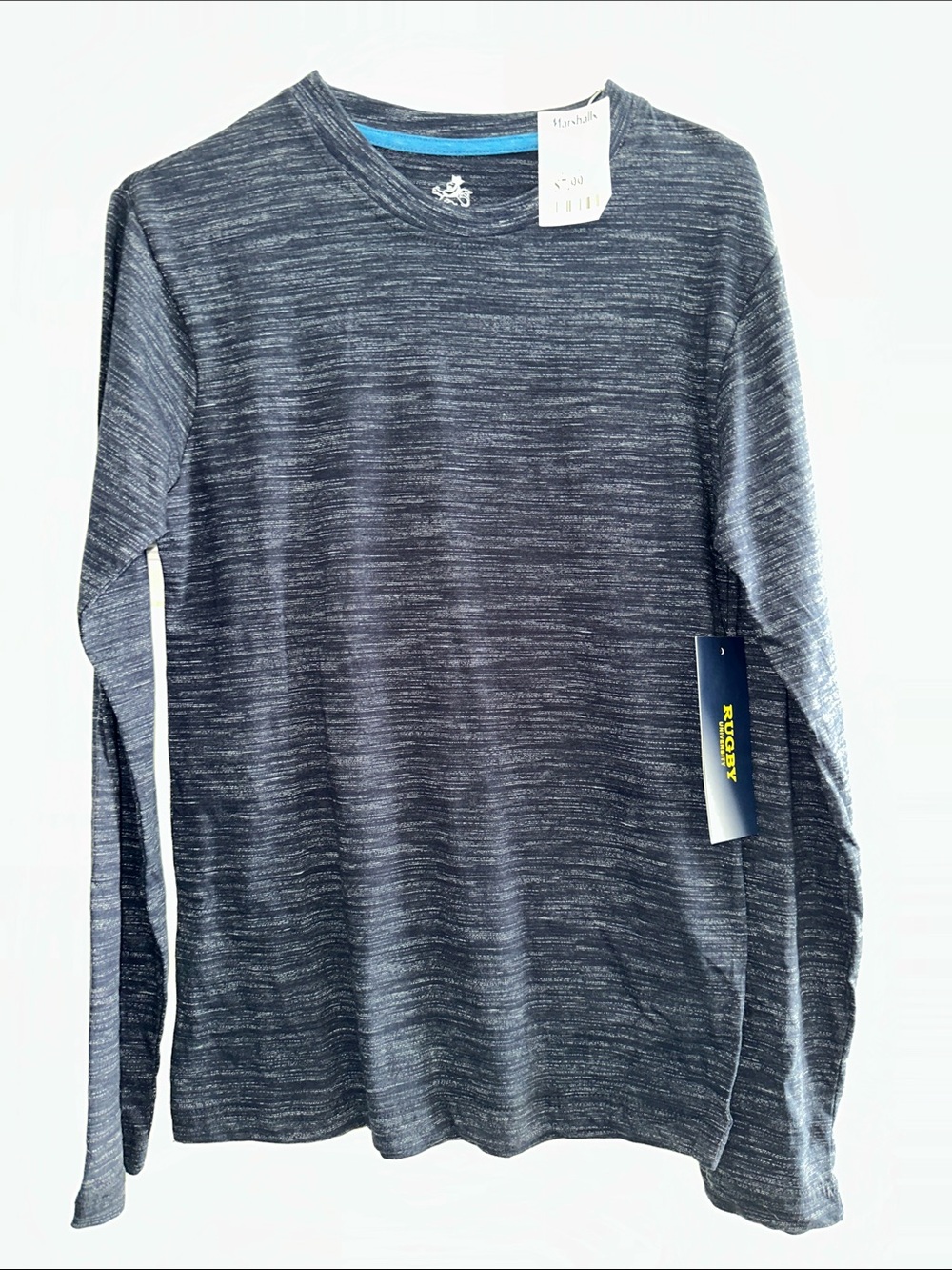 Men’s Heathered Long-Sleeve Crew Neck Shirt - Charcoal